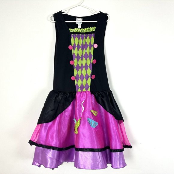 Disney Mad Hatter Alice Wonderland Costume Child Dress Medium 8-10 Halloween - Picture 1 of 9